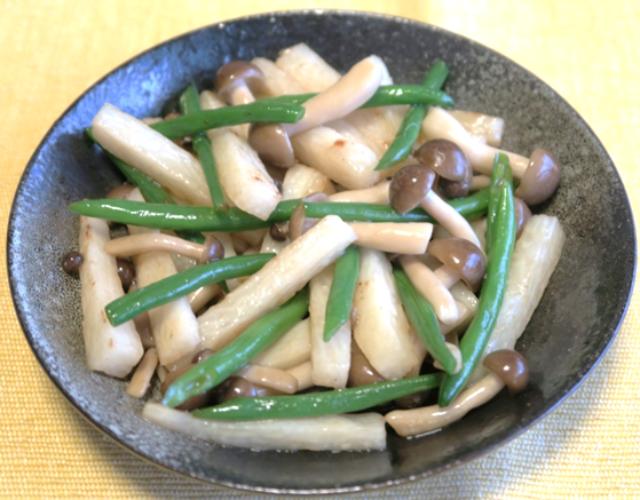 長芋としめじの甘辛炒め