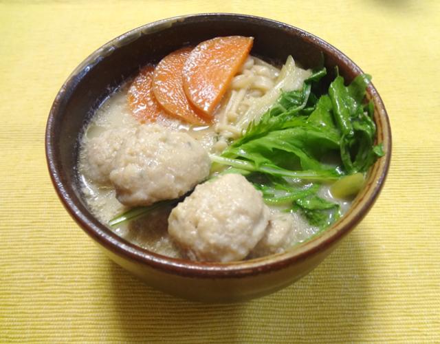 つみれの生姜豆乳スープ