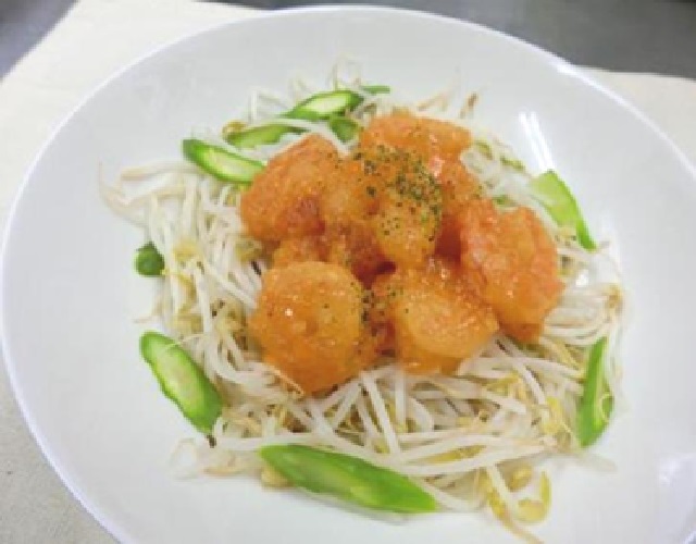 えびマヨ~蒸し野菜の上で~