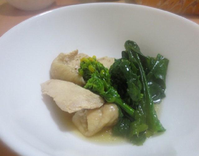 菜の花と鶏むね肉のサッと煮