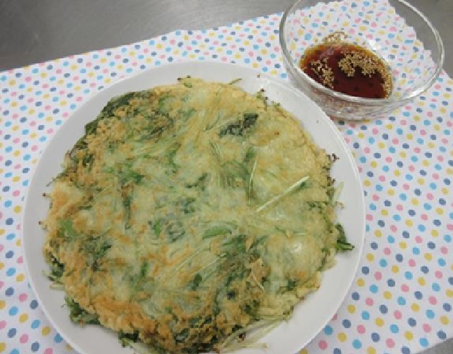 水菜と大葉のチヂミ