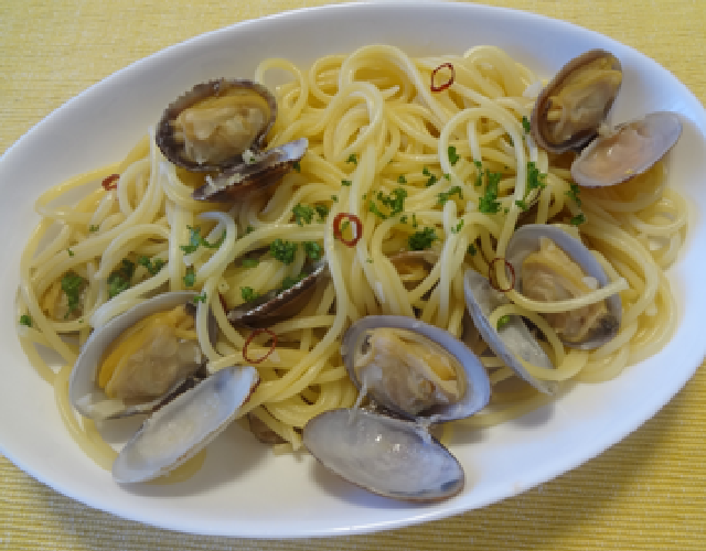 あさりのピリ辛パスタ