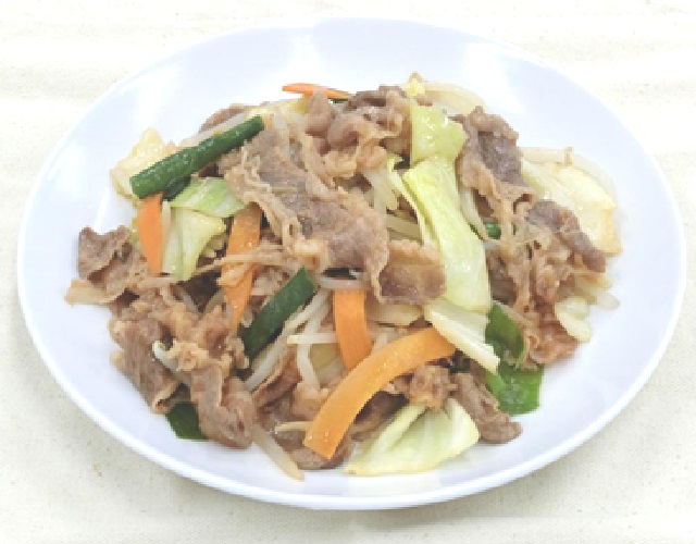牛バラ肉の野菜炒め