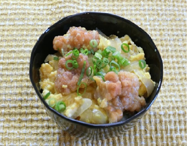 唐揚げで親子丼