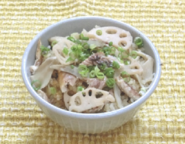 さんまと秋野菜の炊き込みごはん