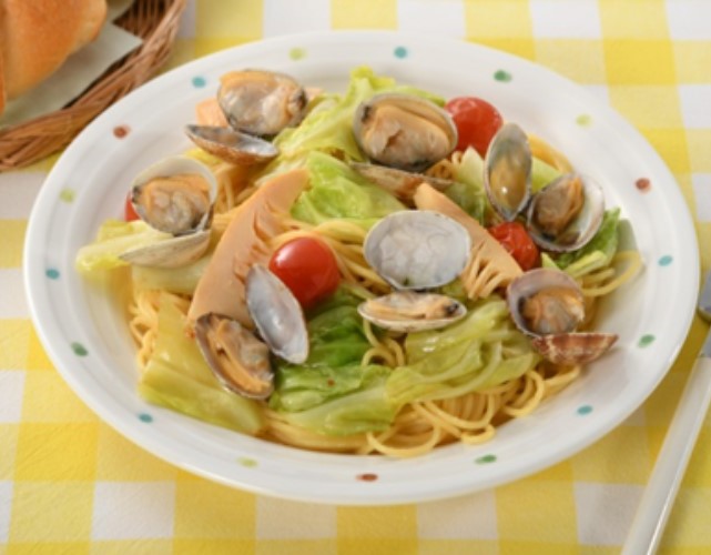 あさりと春キャベツのスパゲティ